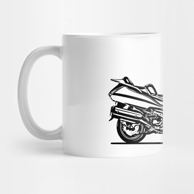 Silver Wing Motorcycle Sketch Art by DemangDesign